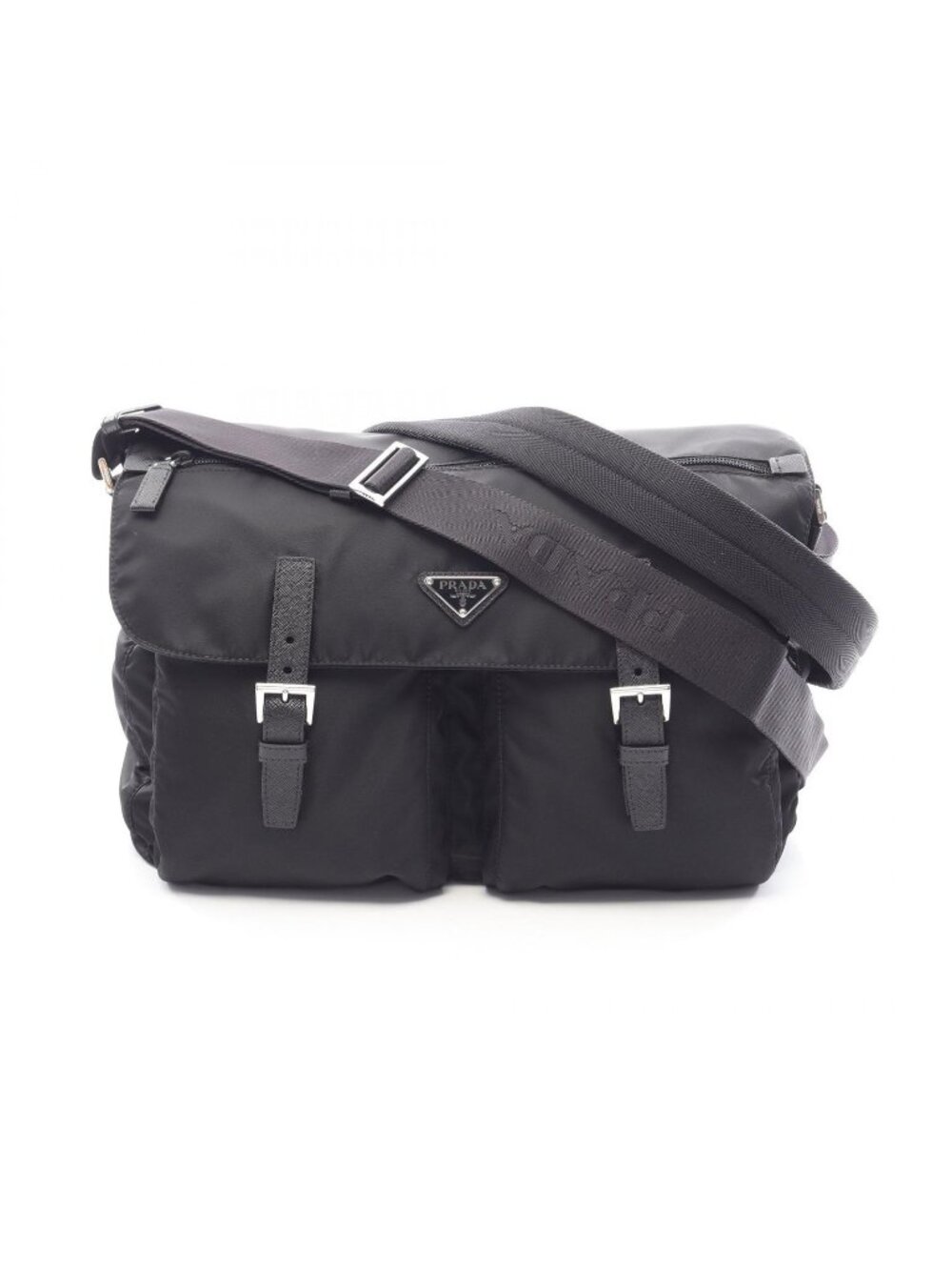 Prada Shoulder Bag Nylon Saffiano Leather 2-Way